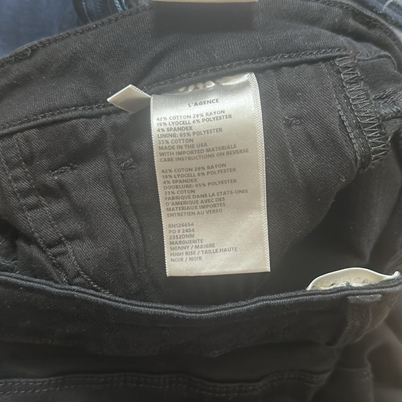 L’AGENCE Marguerite Skinny Jeans 2 Pairs Noir Marino Blue 28 - Picture 5 of 13
